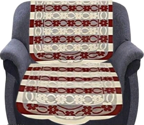 Dakshya Industries Maroon Color Cotton Sofa cover - Maroon, Cotton, Printed, Multipack 1